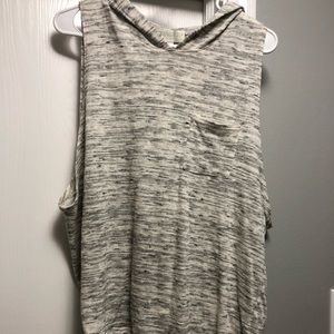 White Grey Tank with Hood